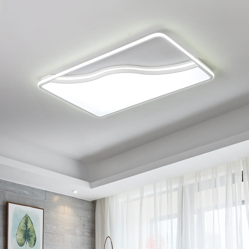 Zwart/wit rechthoekig/vierkant plafondlicht eenvoudige acryl 16 "/19.5" /35.5 " W LED plafond licht fixture voor slaapkamer in warm/wit