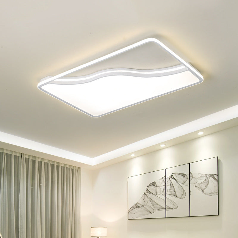 Zwart/wit rechthoekig/vierkant plafondlicht eenvoudige acryl 16 "/19.5" /35.5 " W LED plafond licht fixture voor slaapkamer in warm/wit