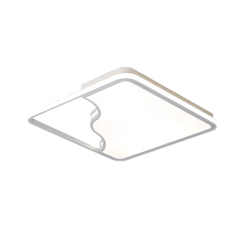 Zwart/wit rechthoekig/vierkant plafondlicht eenvoudige acryl 16 "/19.5" /35.5 " W LED plafond licht fixture voor slaapkamer in warm/wit