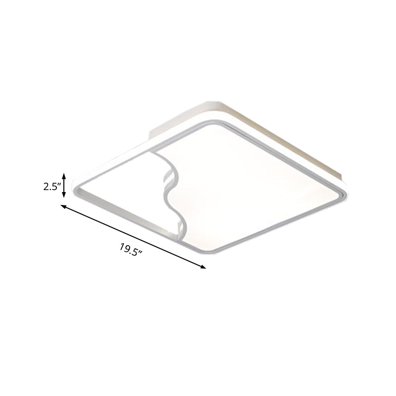 Zwart/wit rechthoekig/vierkant plafondlicht eenvoudige acryl 16 "/19.5" /35.5 " W LED plafond licht fixture voor slaapkamer in warm/wit