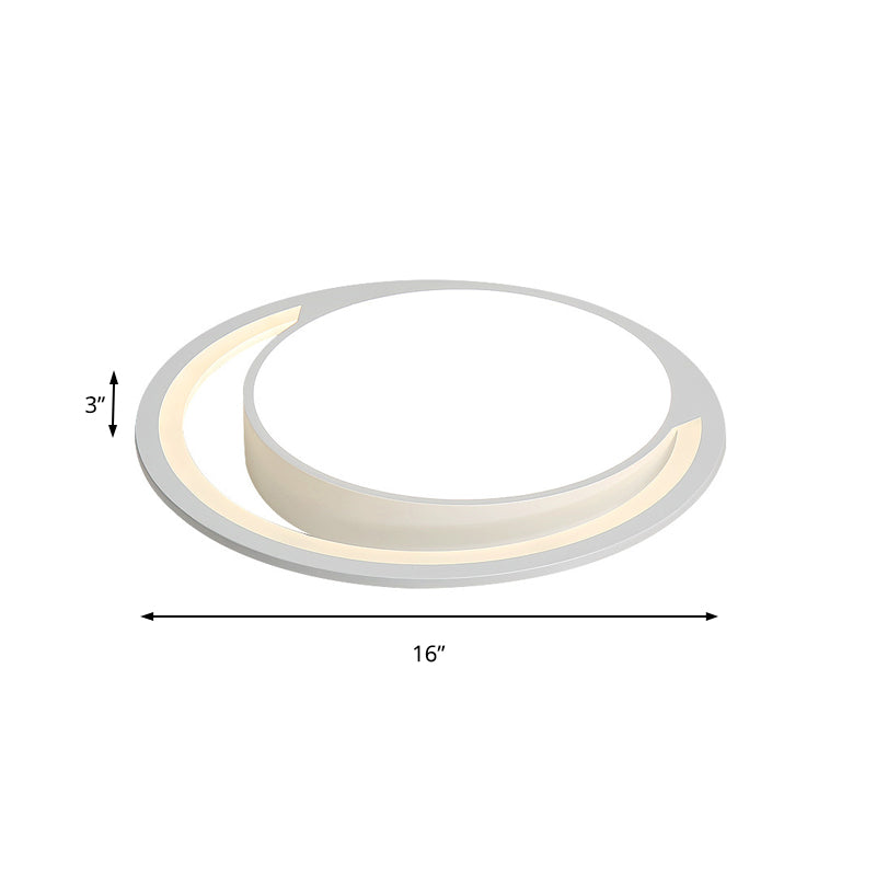 Acryl Ronde Inbouw Plafondlamp Nordic Wit 16"/19.5"/23.5" Dia LED Plafond Inbouw voor Slaapkamer in Warm/Wit