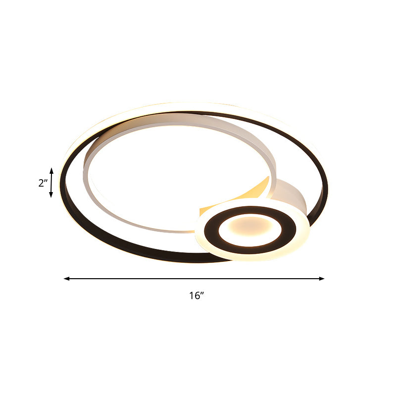 Multi Ringen Flush Mount Nordic Acryl Zwart en Wit 16 "/19.5" /23.5 " Dia Integrated LED Ceiling Fixture voor slaapkamer in warm/wit