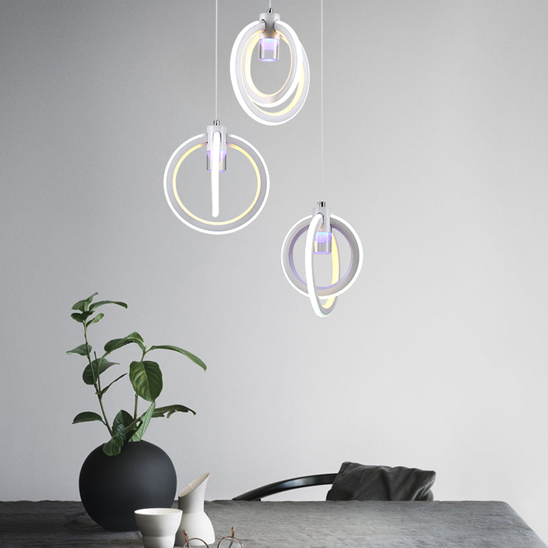 Simple Orbit Acrylic Drop Pendant 3-Light Hanging Ceiling Light Fixture for Living Room