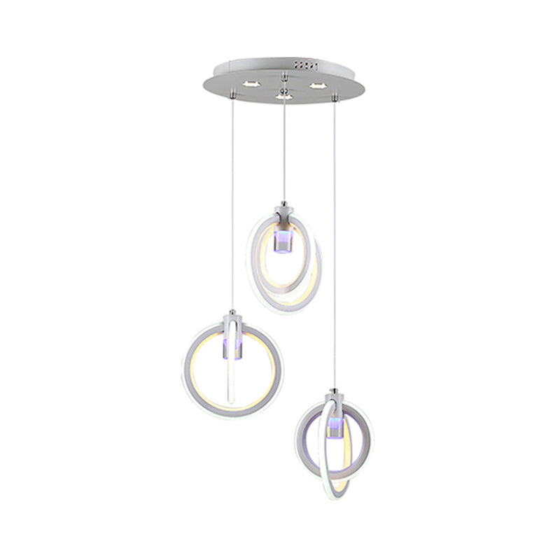 Simple Orbit Acrylic Drop Pendant 3-Light Hanging Ceiling Light Fixture for Living Room