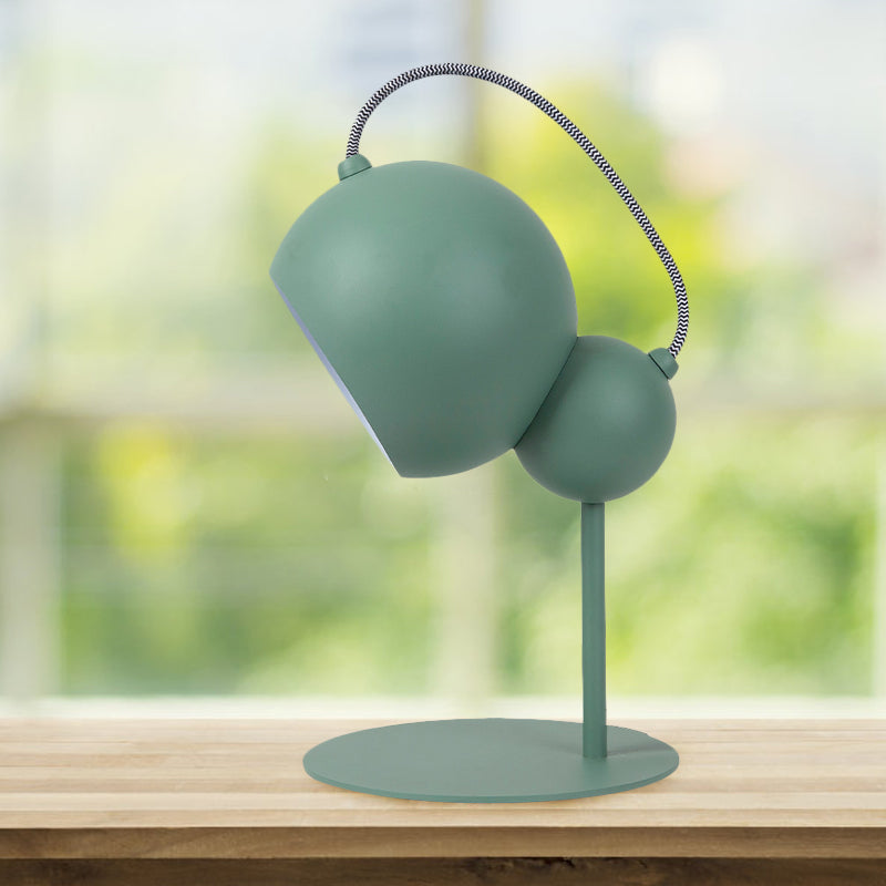 Pink/Yellow/Green Globe Table Lamp Modernist 1 Light Metallic Reading Light with Adjustable Shade for Bedroom