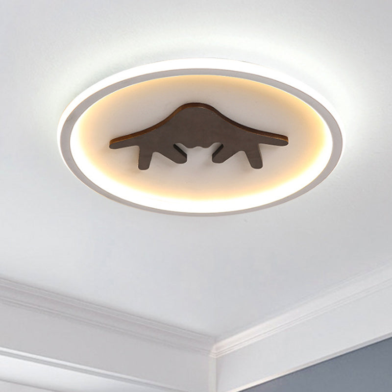 Hirsche Flush Mount Leuchte Acrylgrau/weiß/grün -LED -Spülendecke für Schlafzimmer