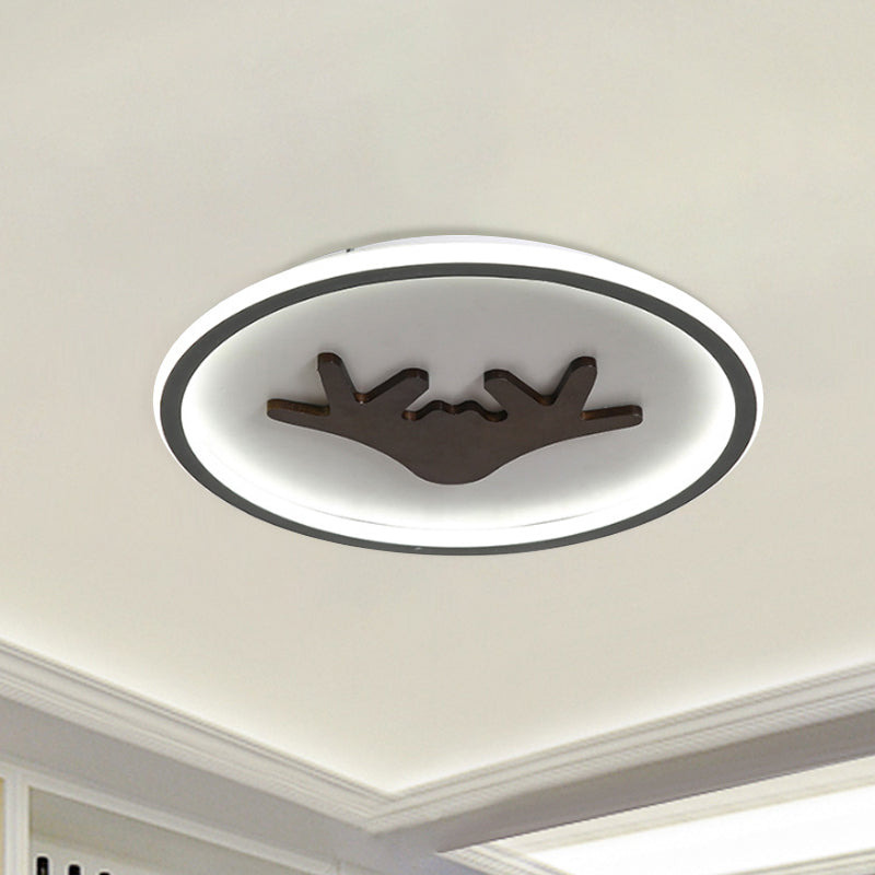 Deer Flush Mount Lighting Acryl Grijs/Wit/groene LED -spoelplafondlicht voor slaapkamer