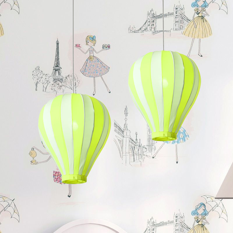 Fabric Balloon Hanging Lighting Cartoon 1 Light Pendant Light Fixture in Red/Blue/Green for Play Room