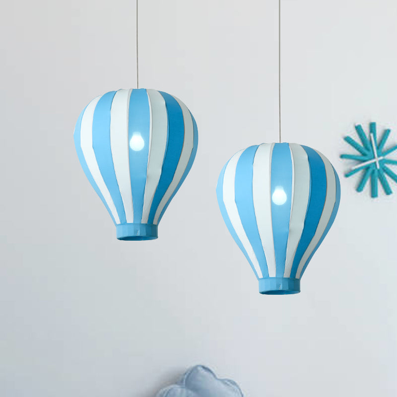 Fabric Balloon Hanging Lighting Cartoon 1 Light Pendant Light Fixture in Red/Blue/Green for Play Room