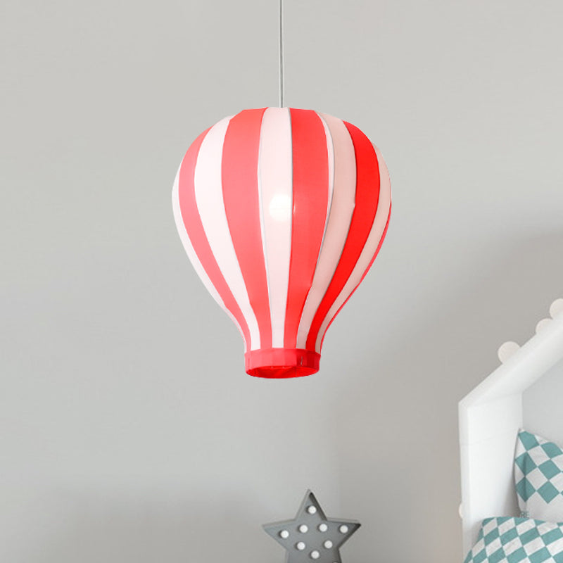 Fabric Balloon Hanging Lighting Cartoon 1 Light Pendant Light Fixture in Red/Blue/Green for Play Room