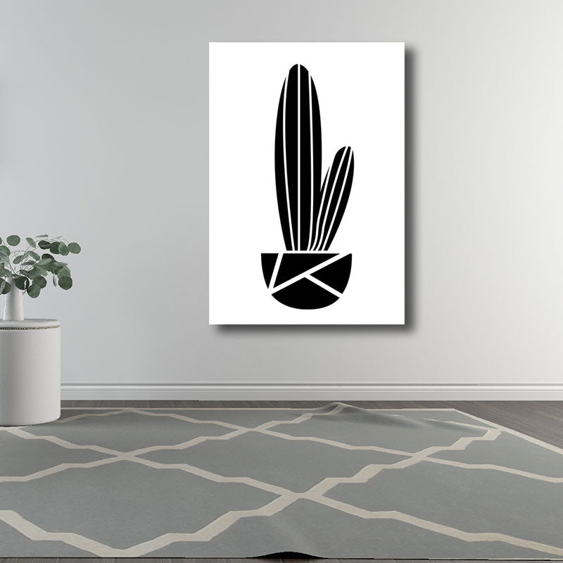 Potted Cactus Paintings Home Decor Nordic Canvas for Sitting Room Wall Art in Black