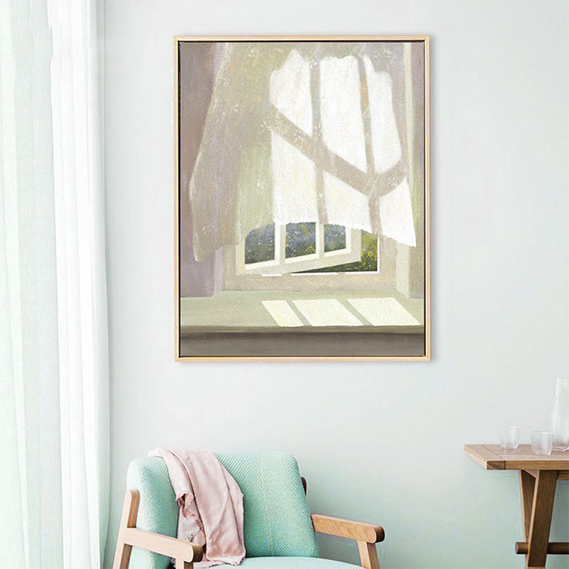 Flower and Window Wall Decor in Pastel Color Nordic Style Canvas for Living Room