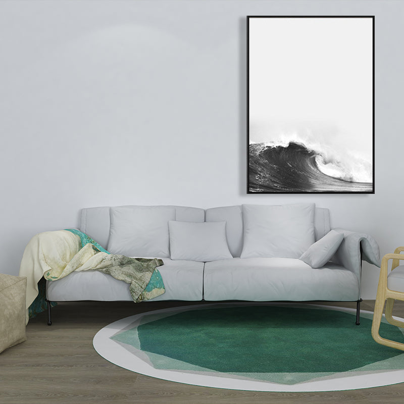 Modernist Canvas Print Grey Sea Wave Wall Art Decor for Guest Room, Multiple Size Options