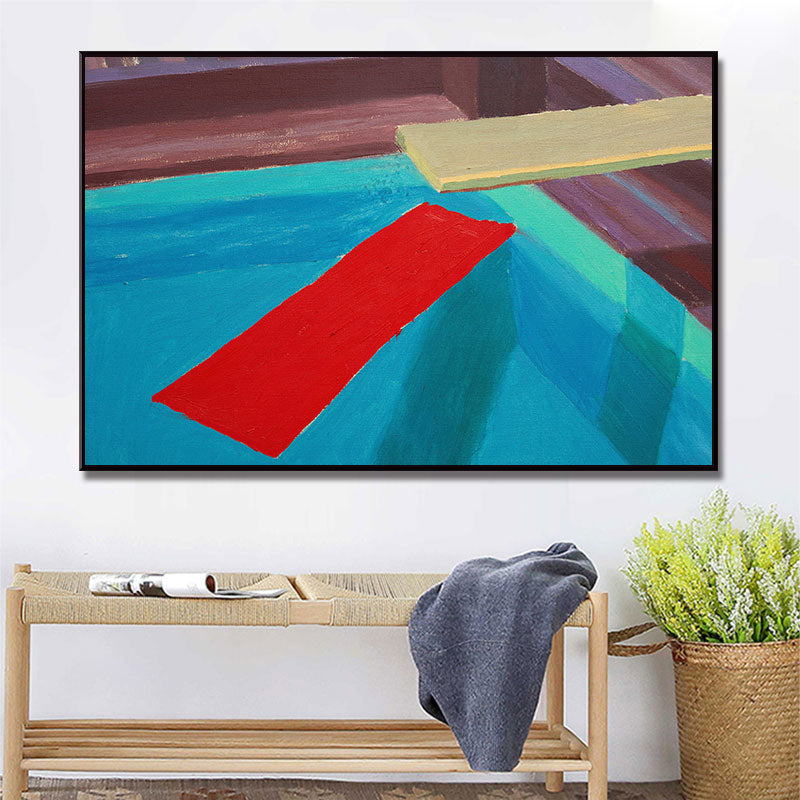 Textured Diving Platform Wall Decor Canvas Contemporary Style Painting for Living Room