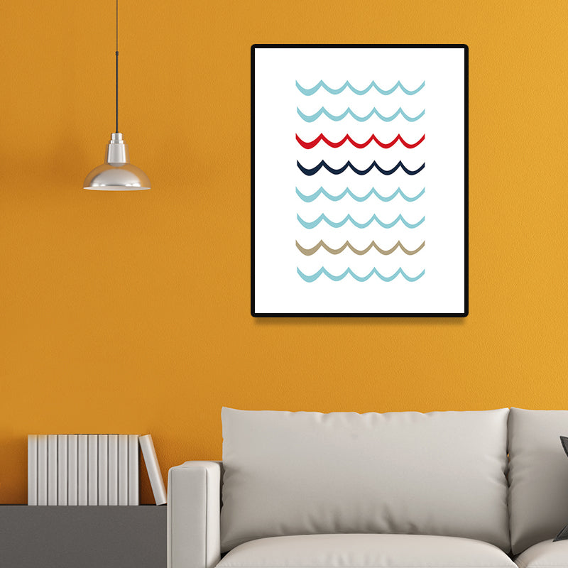 Scandinavian Nautical Element Wall Art Canvas Decorative Soft Color Painting for Guest Room