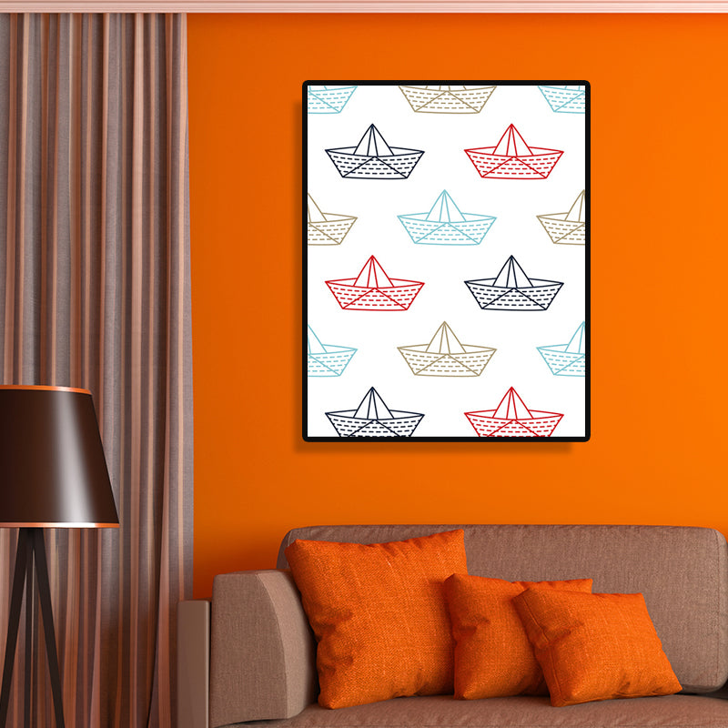 Scandinavian Nautical Element Wall Art Canvas Decorative Soft Color Painting for Guest Room