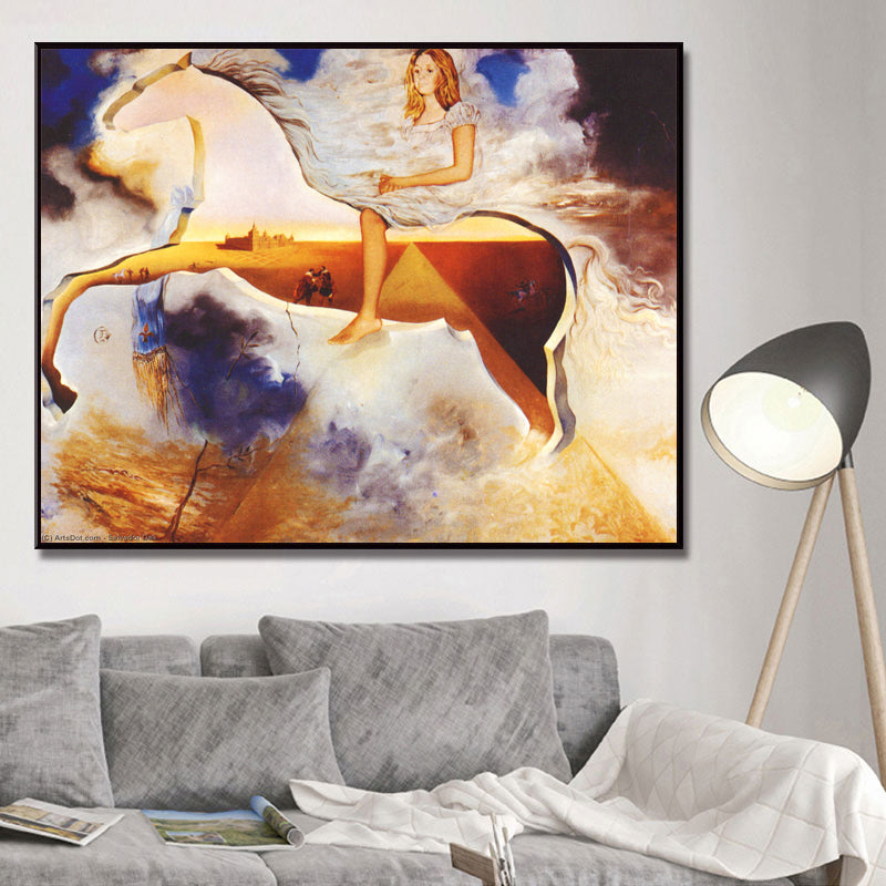 Textured Horse Riding Painting Modern Style Canvas Wall Art, Multiple Sizes Options