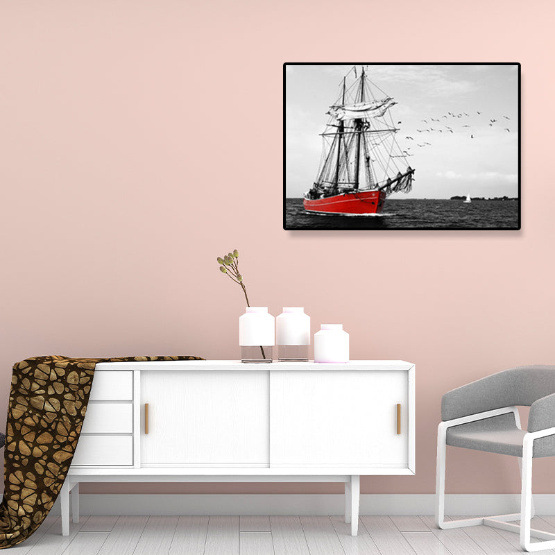 Home Decor Sailboat Wall Art Print Canvas Contemporary Paintings for Living Room