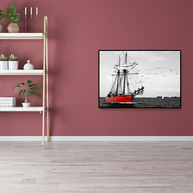 Home Decor Sailboat Wall Art Print Canvas Contemporary Paintings for Living Room