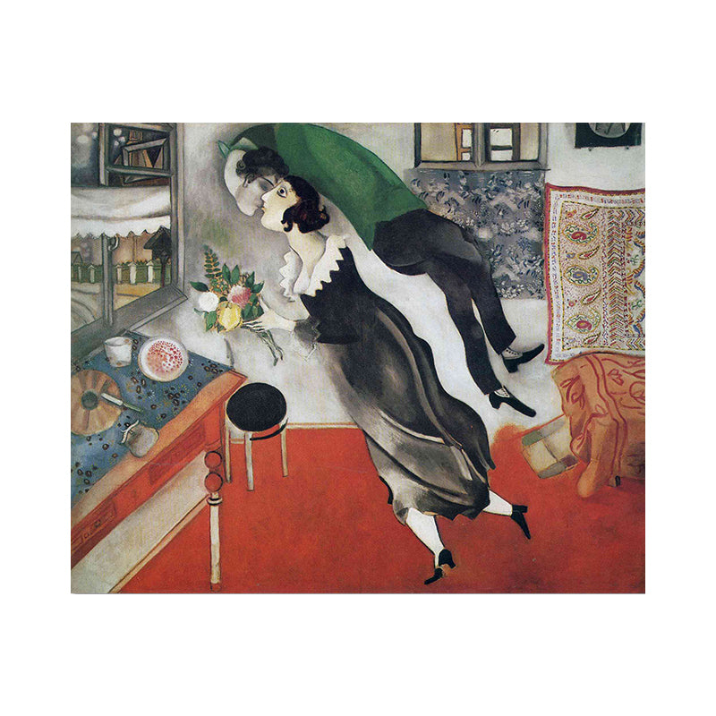 Black and White Fauvism Canvas Marc Chagall the Birthday Painting Wall Art Print for Room