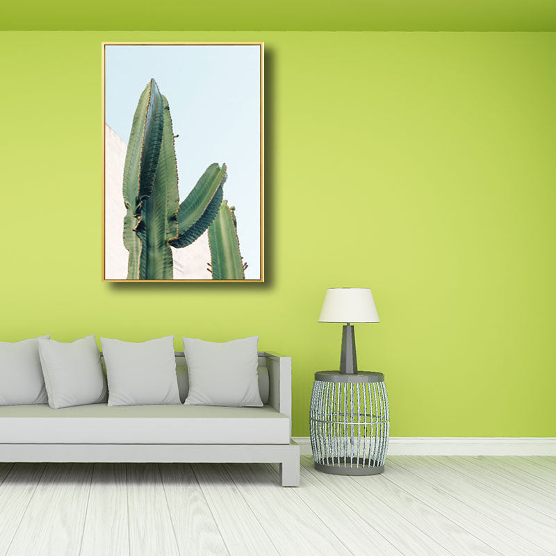 Cactus Wall Art Decor Contemporary Decorative for Guest Room Canvas Prints in Green