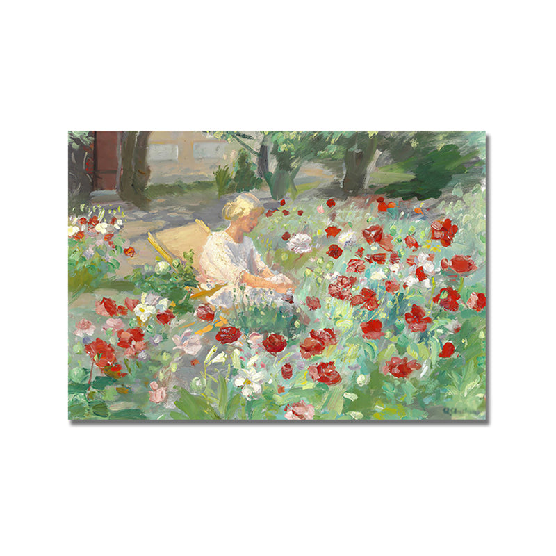Country Style Painting Green Garden Maiden Wall Art Decor, Multiple Sizes Options