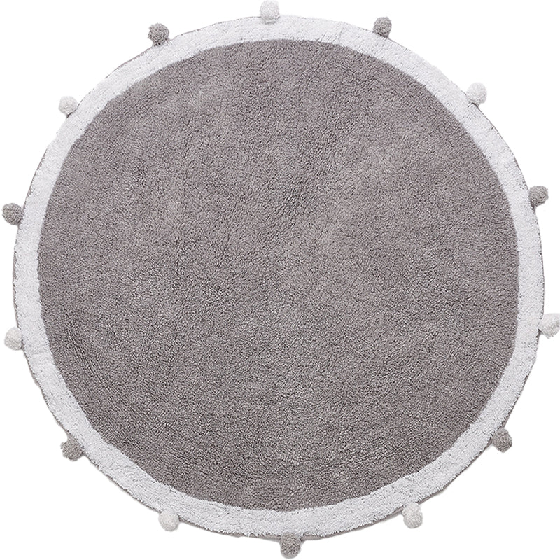 Tapis de salon décontracté en tapis gris et rose pain polyester machine lavable antidérapant un tapis