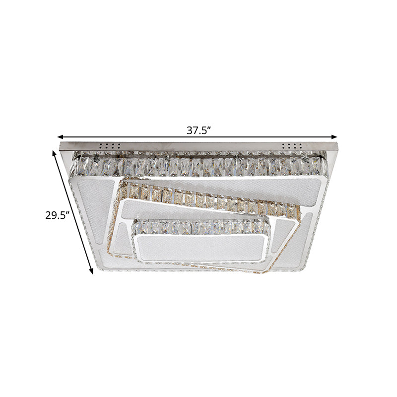 Bloque de cristal Rectángulo Techo Flush LED modernista LED CROME FLUSH MANTEPLACIÓN DE MONTAJE