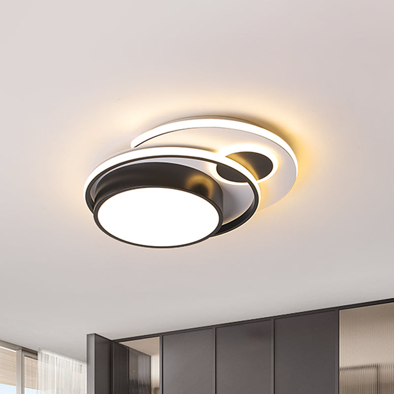 Acryl ronde spoeling mount lamp moderne led zwart en wit spoellampje armatuur voor slaapkamer