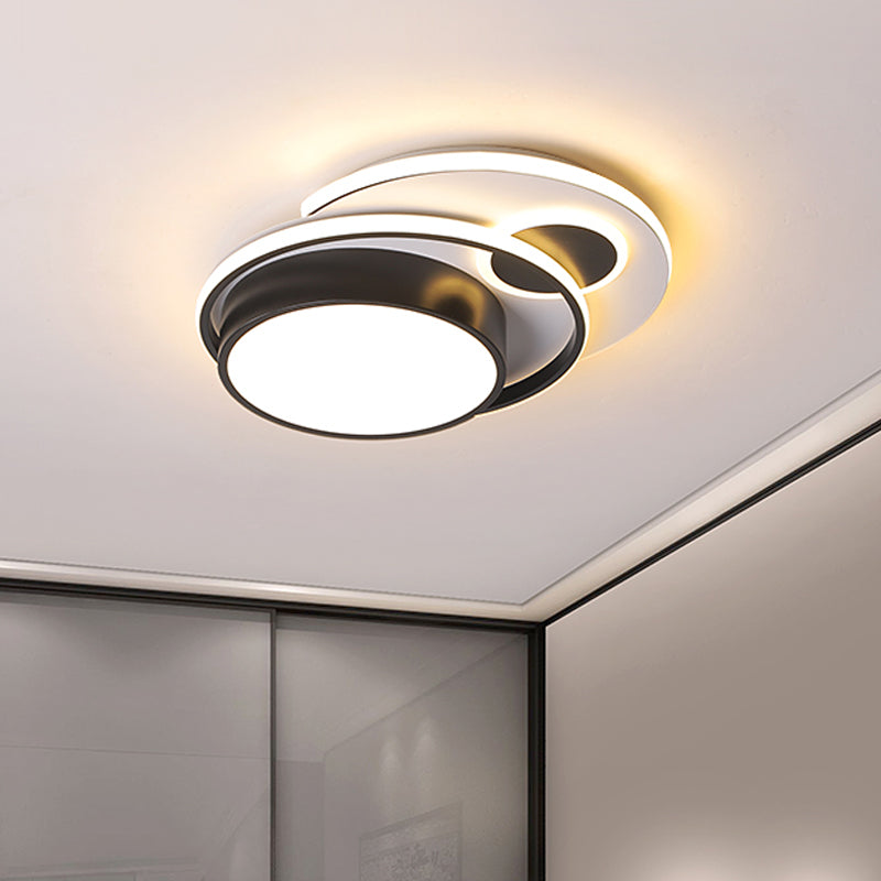 Acryl ronde spoeling mount lamp moderne led zwart en wit spoellampje armatuur voor slaapkamer