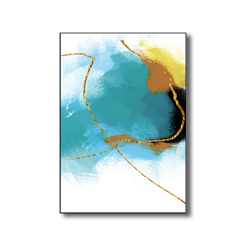 Illustration Painting Modern Style Art Abstract in Blue, Multiple Sizes Available