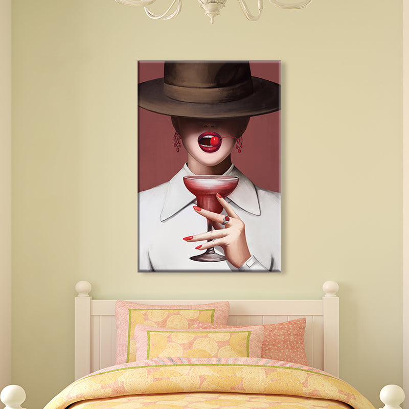 Victorian Fashion Lady Art Print Dark Color Decorative Wall Decor for Sleeping Room