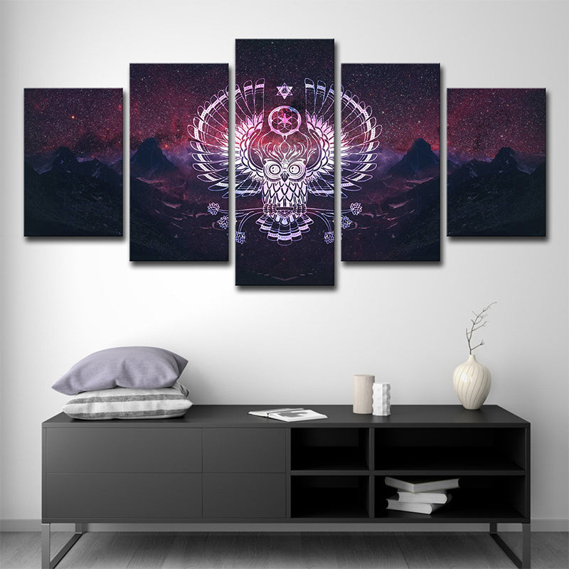 Purple Starry Night Art Print Wild Land Scorpion Modernism Multi-Piece Wall Decor