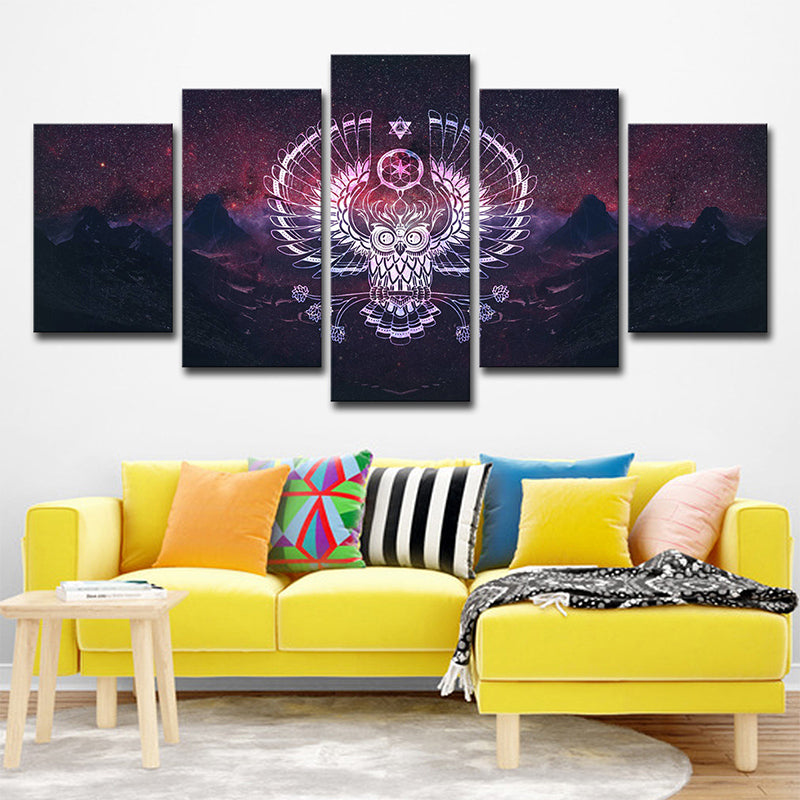 Purple Starry Night Art Print Wild Land Scorpion Modernism Multi-Piece Wall Decor