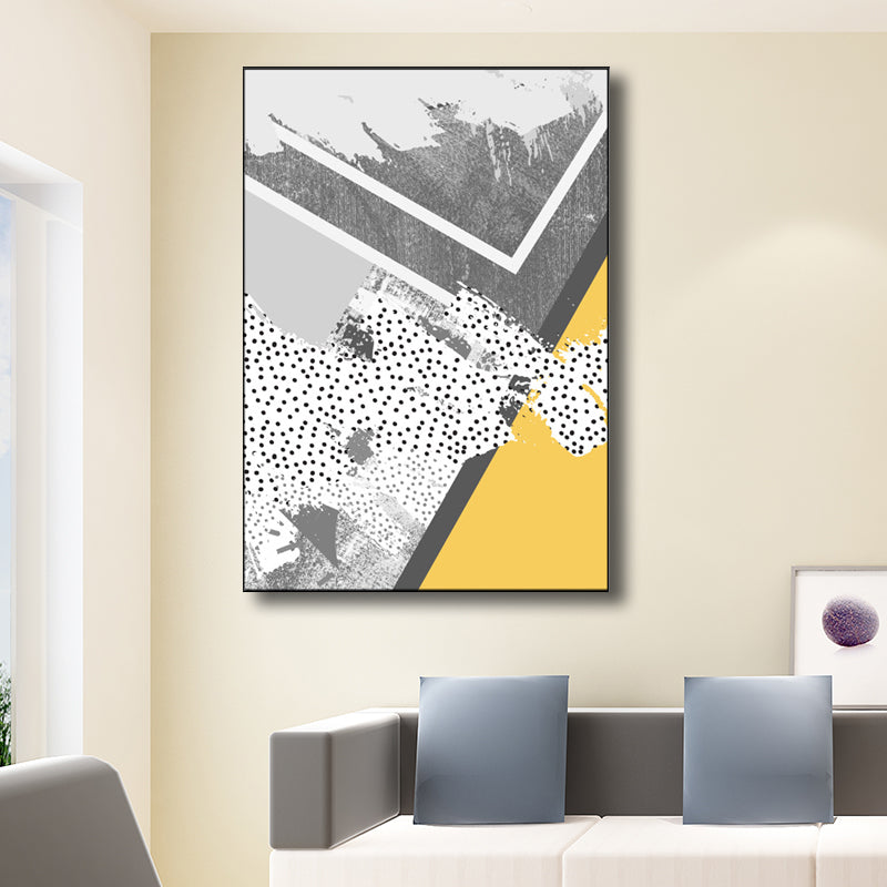 Contemporary Style Wall Decor Gray Novel Abstract Pattern Painting, Multiple Sizes