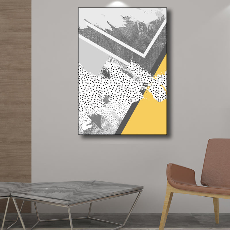 Contemporary Style Wall Decor Gray Novel Abstract Pattern Painting, Multiple Sizes