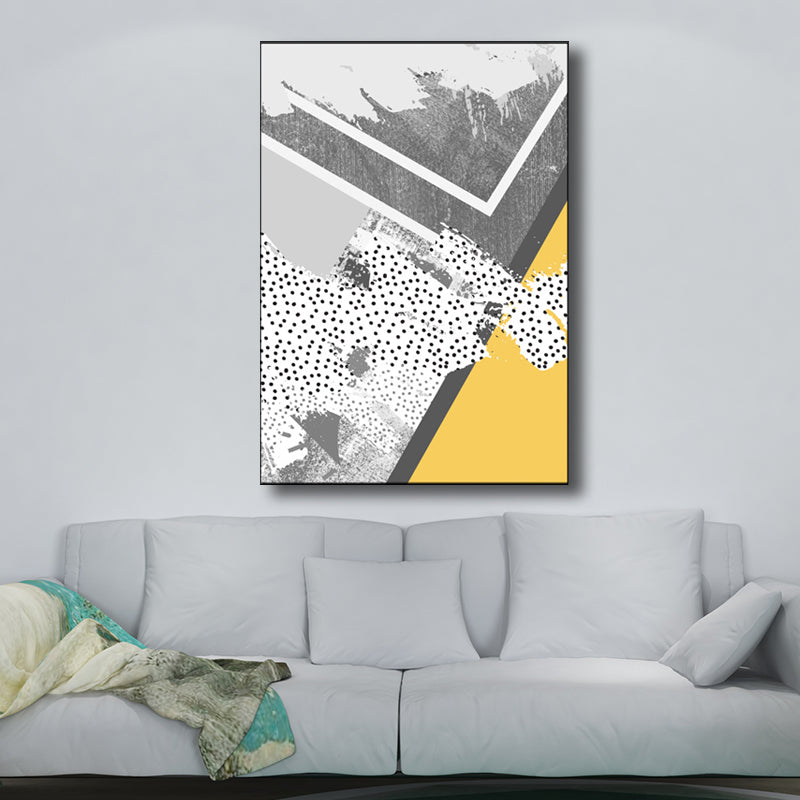 Contemporary Style Wall Decor Gray Novel Abstract Pattern Painting, Multiple Sizes