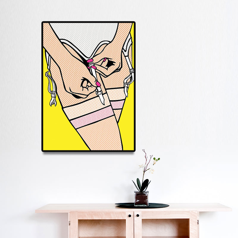 Contemporary Lady Wall Art for Parlor Canvas in Light Color, Multiple Size Available