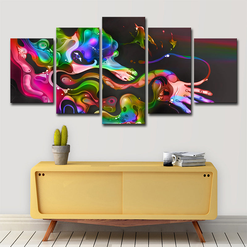 Digital Print Abstract Canvas Art Contemporary Multi-Piece Dining Room Wall Decor