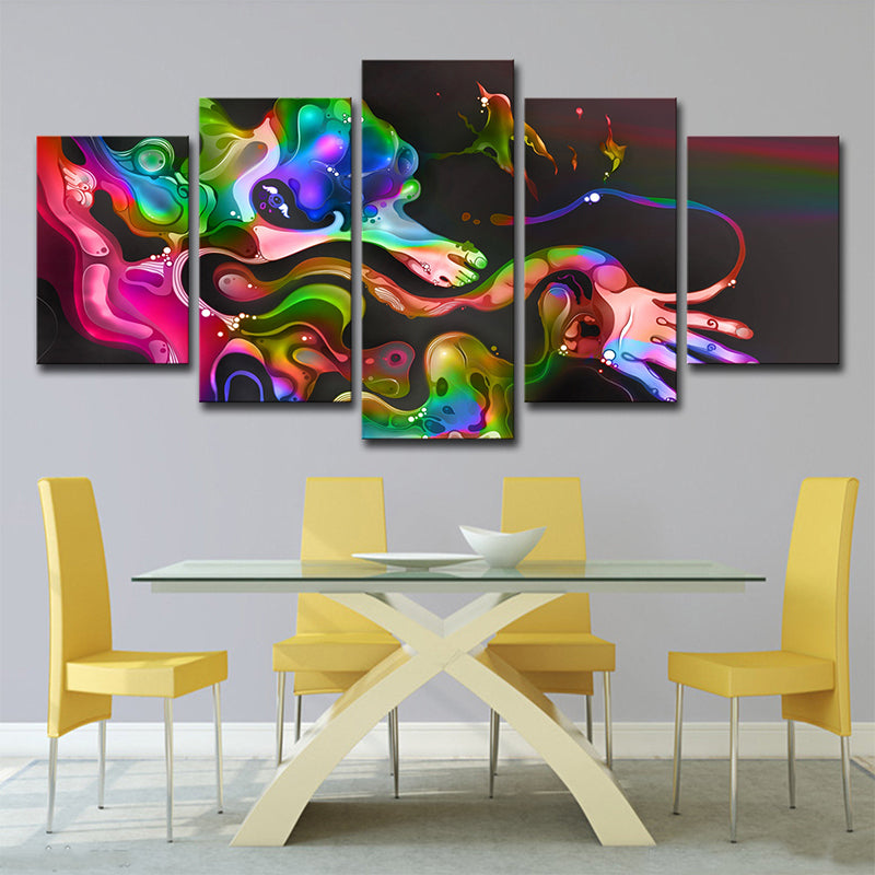 Digital Print Abstract Canvas Art Contemporary Multi-Piece Dining Room Wall Decor