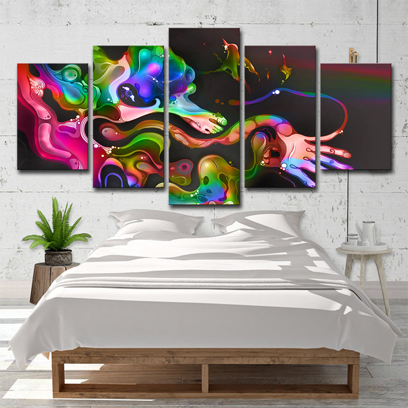 Digital Print Abstract Canvas Art Contemporary Multi-Piece Dining Room Wall Decor