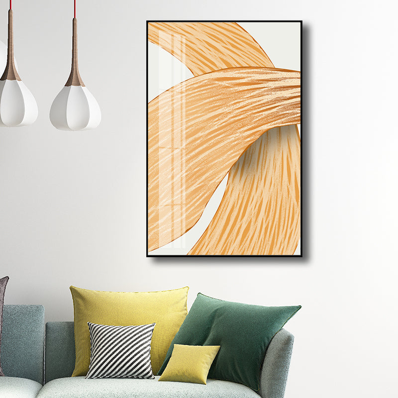 Contemporary Style Brush Stroke Painting Girls Bedroom Wall Art Decor in Pastel Color