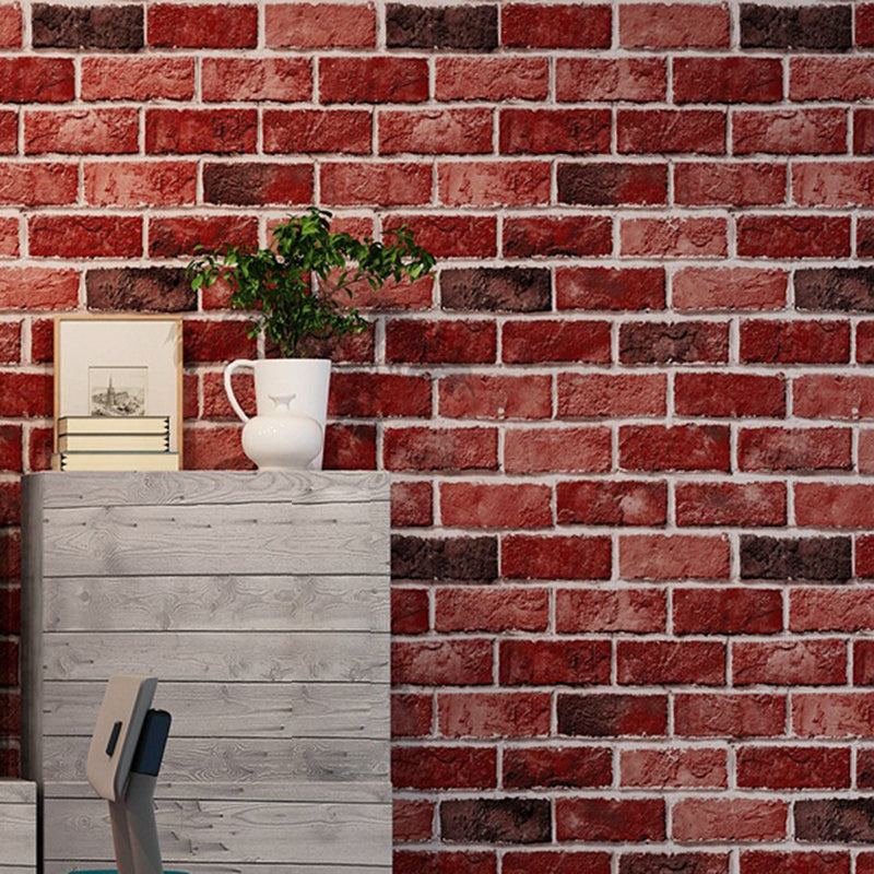 Seamless Pattern Brick Wallpaper Industrial Waterproof Restaurant Wall Decor, 57.1-sq ft