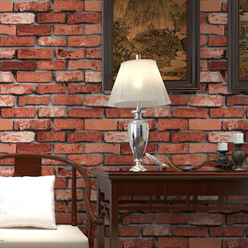 Brick Wallpaper Roll Stain-Proof Cyberpunk Sitting Room Wall Decor, 33' L x 20.5" W