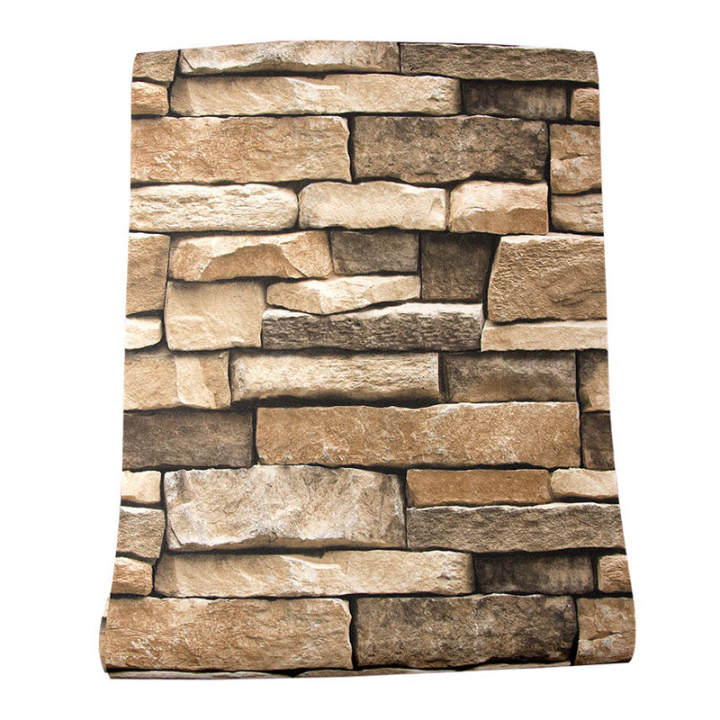 Multicolored Brick Rock Wallpaper Architecture Industrial Waterproofing Wall Covering