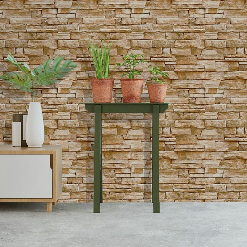 Brown Brick Self-Adhesive Wallpaper Easy Peel off Industrial Kitchen Wall Covering