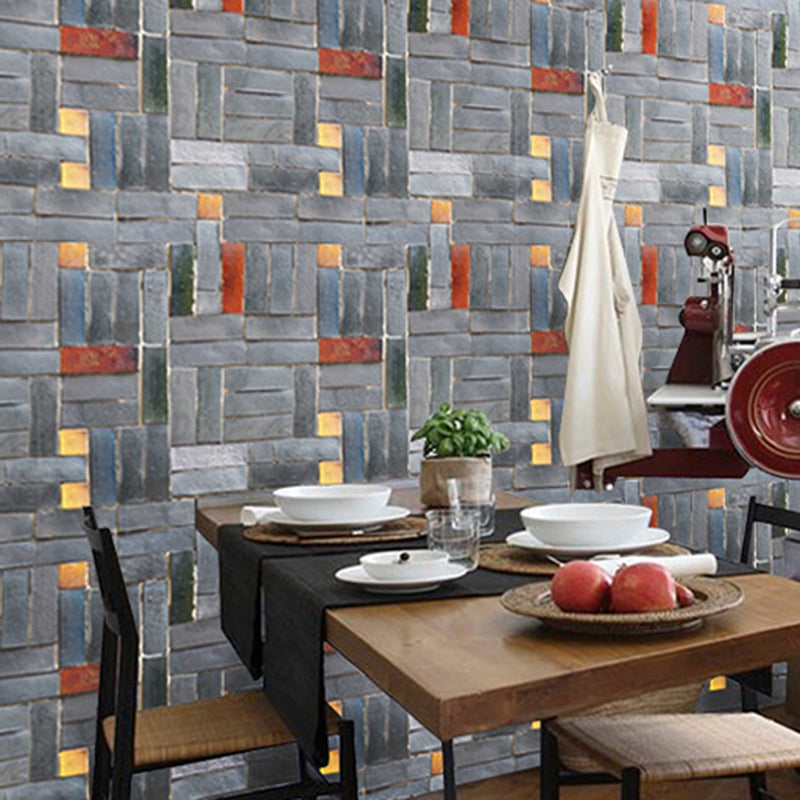 Water-Proof Brick Wallpaper Industrial PVC Wall Decor for Kitchen, 33' L x 17.5" W