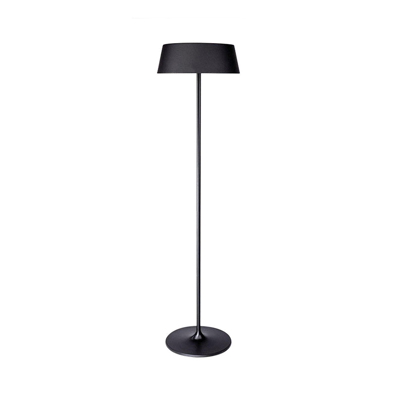 Schwarz/weiß glatte Trommelstehlampe Minimalismus Stil 3 Lichter Metallbodenbeleuchtung für Wohnzimmer