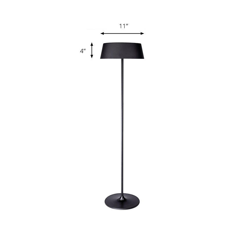 Black / White Smooth Drum Floor Lamp Minimalisme style 3 lumières Light Metal Floor éclairage pour le salon