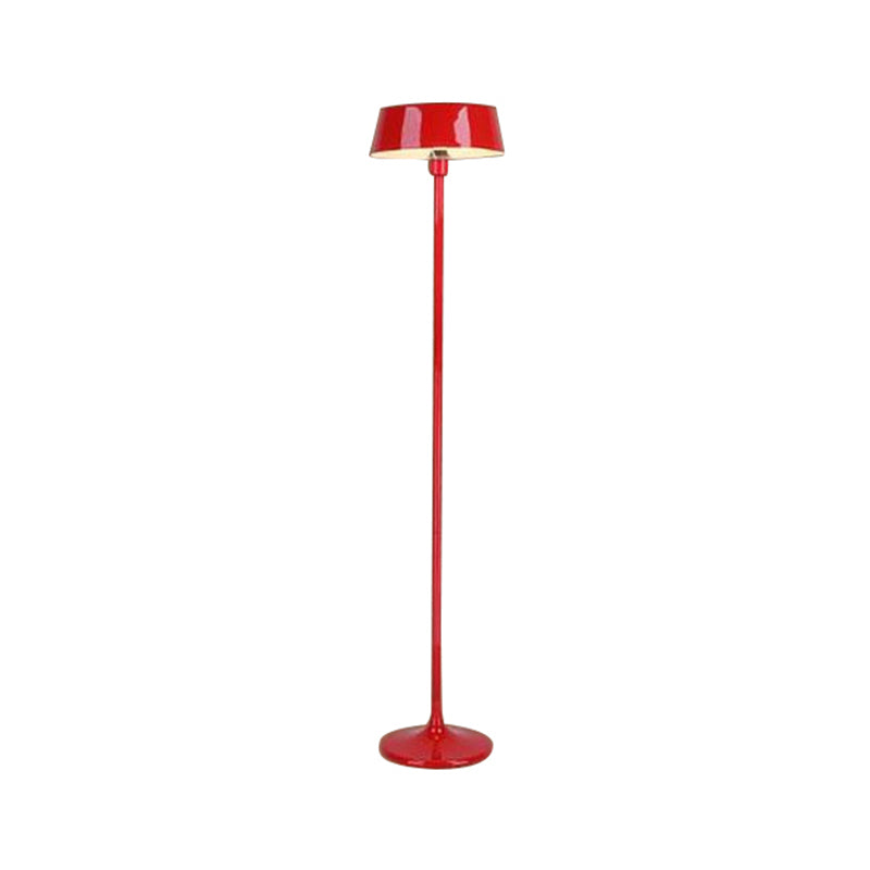 Schwarz/weiß glatte Trommelstehlampe Minimalismus Stil 3 Lichter Metallbodenbeleuchtung für Wohnzimmer